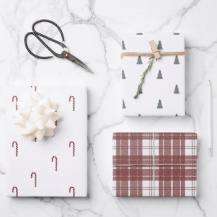Minimalist White Christmas Wrapping Paper Sheet