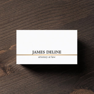 Minimalist White Copper Line Attorney Business Card