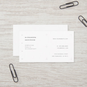 Minimalist White CPA Professional Business Card