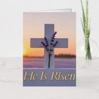 Minimalist white cross adorned with lavender
