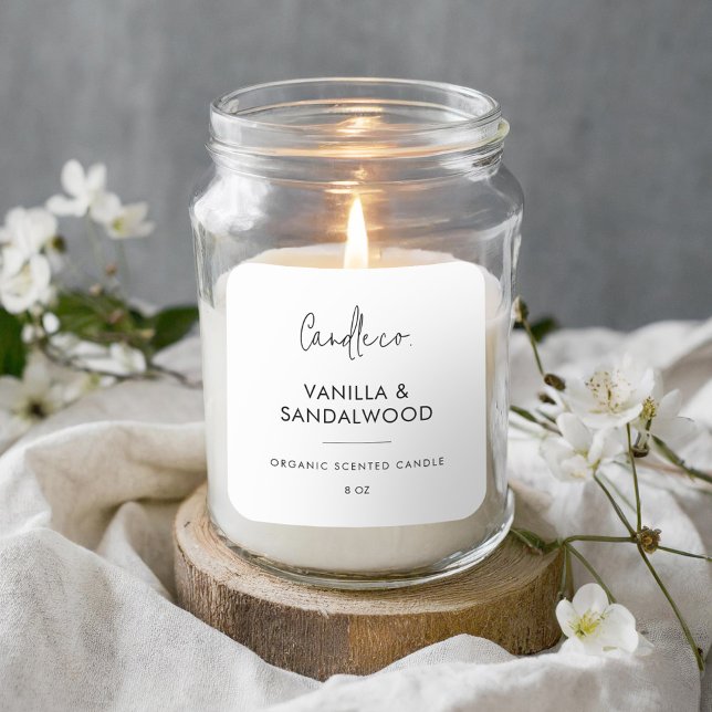 Minimalist White Custom Candle Label (Creator Uploaded)