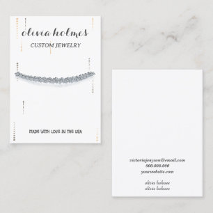 Minimalist white diamond jewellery business card