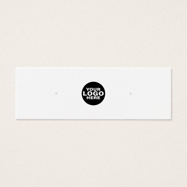 Minimalist White Earring Jewelry Display Card (Front)