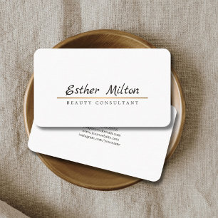 Minimalist White Faux Copper Line Consultant Business Card