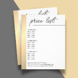 Minimalist White Faux Gold Line Beauty Menu Flyer<br><div class="desc">Elegant menu brochure template design for beauty related professionals. Simple elegant design with faux gold/black line and white background. Clean elegant design. If you need any help to customise this product,  please contact us.</div>