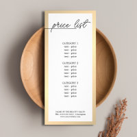 Minimalist White Faux Gold Line Beauty Price List