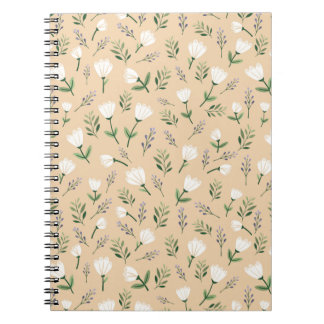 Minimalist white Floral Notebook