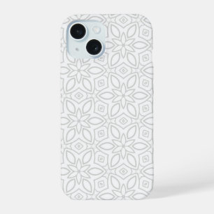 Minimalist White Floral Pattern iPhone 15 Pro Max Case