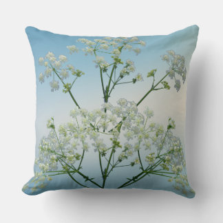 Minimalist White Flower Macro Photography Collage Cushion