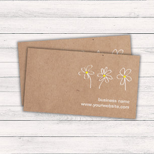 Minimalist White Flowers Landscape Garden  Business Card