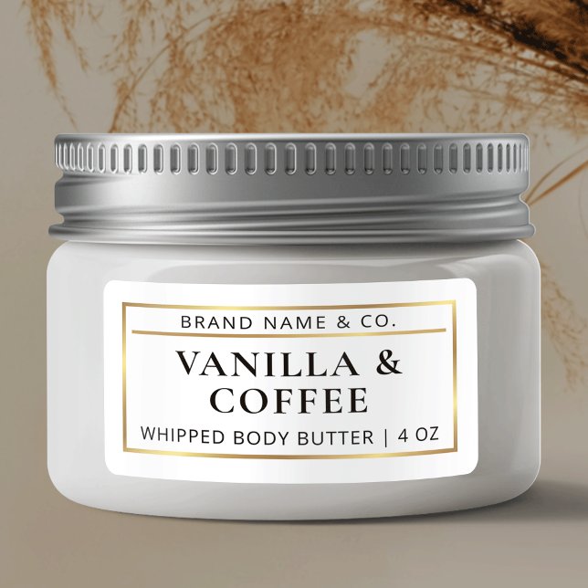 Minimalist White & Gold Body Butter Jar Product Label (Minimalist White & Gold Body Butter Jar Product Label)