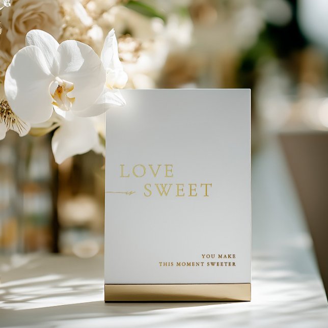 Minimalist White & Gold Dessert Table Sign (Minimalist White & Gold Dessert Table Sign Foil)