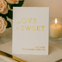 Minimalist White & Gold Dessert Table Sign 