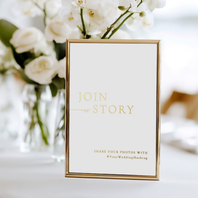 Minimalist White & Gold Hashtag Sign  (Minimalist White & Gold Hashtag Sign Foil )