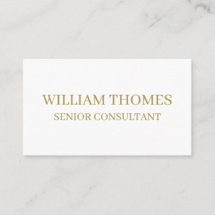 Minimalist White Gold Luxury Branding Style Business Card