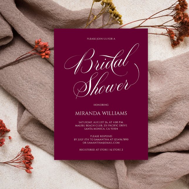 Minimalist White Handwritten Script Bridal Shower Invitation (Creator Uploaded)