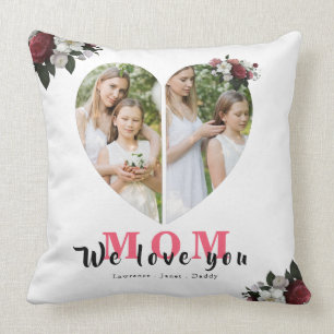 Minimalist White Heart Shaped Gift for Mothers day Cushion
