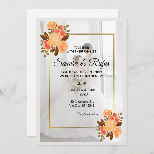 Minimalist white invitation (Front/Back)