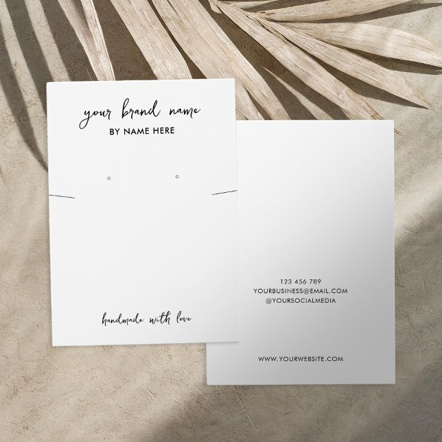 Minimalist White Jewellery Earring Display Card (Creator Uploaded)
