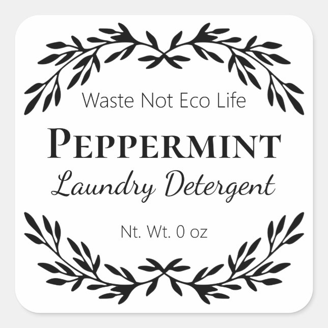 Minimalist White Laundry Detergent Labels (Front)