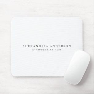 Minimalist White Lawyer Professional Mouse Mat