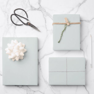 Minimalist White Light Sage Solid Colour Green  Wrapping Paper Sheet
