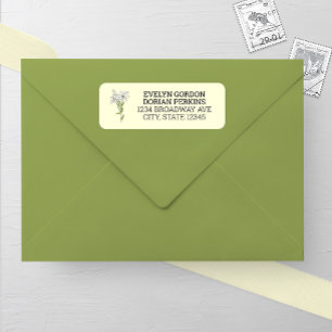 Minimalist White Lily Wedding Return Address Label