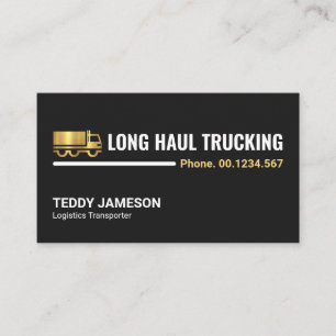 Minimalist White Line Professional Truck Driver Business Card