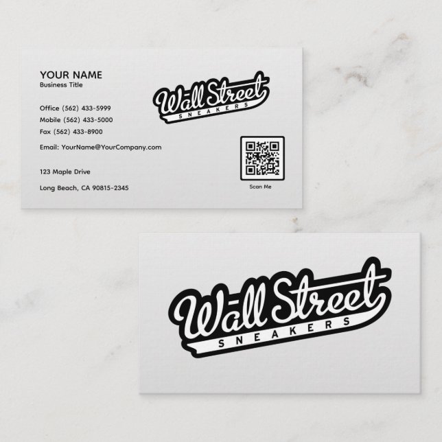 Minimalist White Linen Business Card (Front/Back)