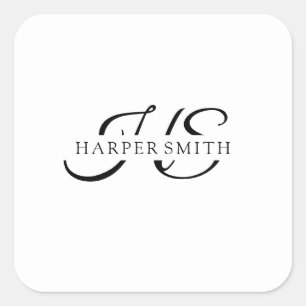 Minimalist White Logo Brand Wedding Candle Sticker