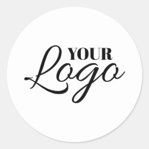 Minimalist White Logo Classic Round Sticker