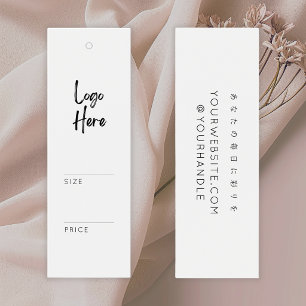 Minimalist White Logo Clothing Price Hang Tag Mini