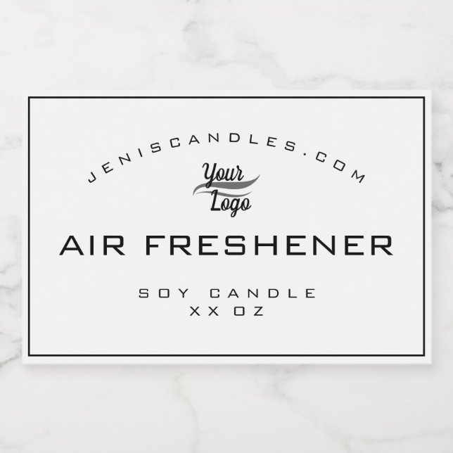 Minimalist White Logo Template Simple Style Candle Food Label (Single Label)