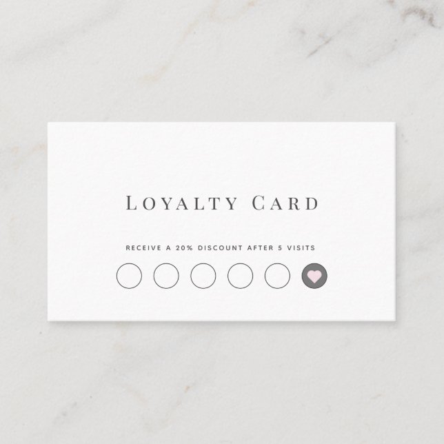 Minimalist White Loyalty Card (Front)