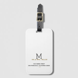 minimalist white luggage tag