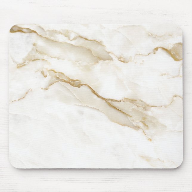 Minimalist White Marble Mouse Mat (Front)