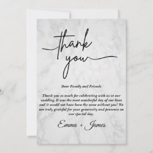 Minimalist White Marble Thank You Card