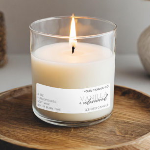 Minimalist White Modern Candle Label