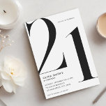 Minimalist White Modern Chic 21st Birthday Invitation<br><div class="desc">Minimalist White Modern Chic 21st Birthday Invitation</div>