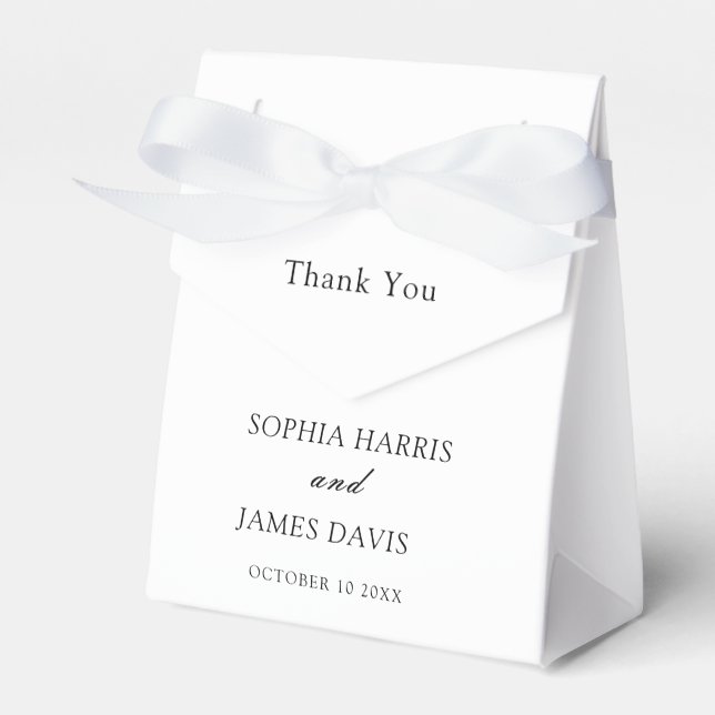 Minimalist White Modern Elegant Wedding  Favour Box (Front Side)