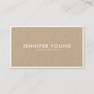 Minimalist white modern professional brown kraft business card
