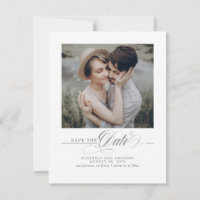 Minimalist White Modern Save the Date Photo