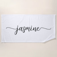 Minimalist White Monogram Name Huge Script