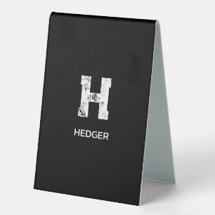 MINIMALIST WHITE ONE LETTER MONOGRAM NAME BLACK