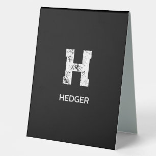 MINIMALIST WHITE ONE LETTER MONOGRAM NAME BLACK