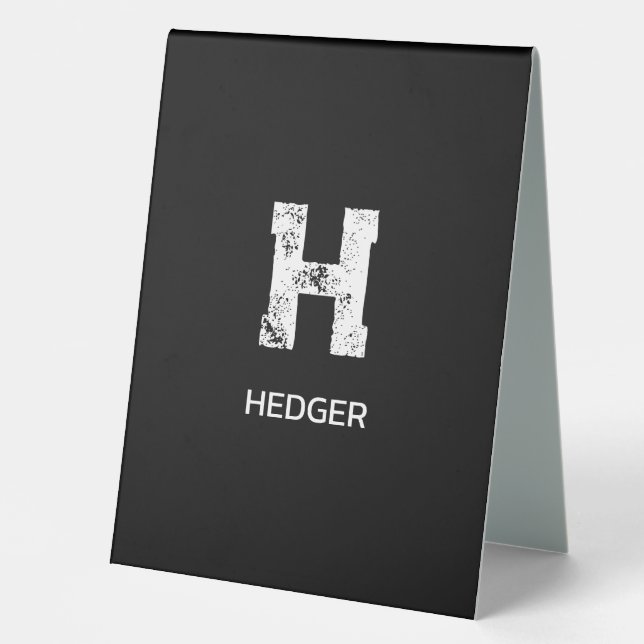 MINIMALIST WHITE ONE LETTER MONOGRAM NAME BLACK  (Front)