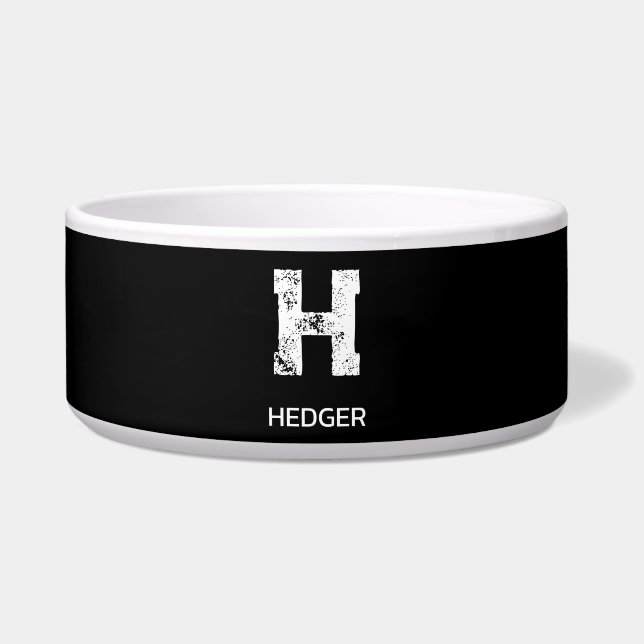 MINIMALIST WHITE ONE LETTER MONOGRAM NAME BLACK (Front)