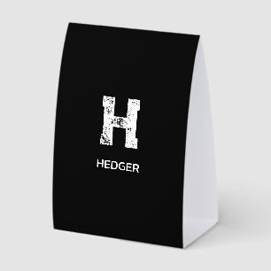 MINIMALIST WHITE ONE LETTER MONOGRAM NAME BLACK