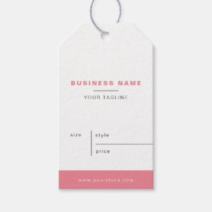 Minimalist White Pink Business Price Hang Tags