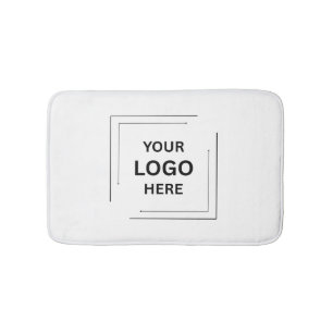 Minimalist White Professional Branding Style Bath Mat